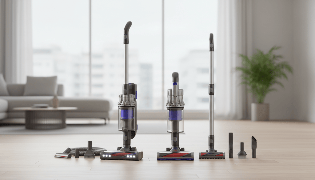 Dos aspiradoras escoba premium para comparar cabezales y accesorios