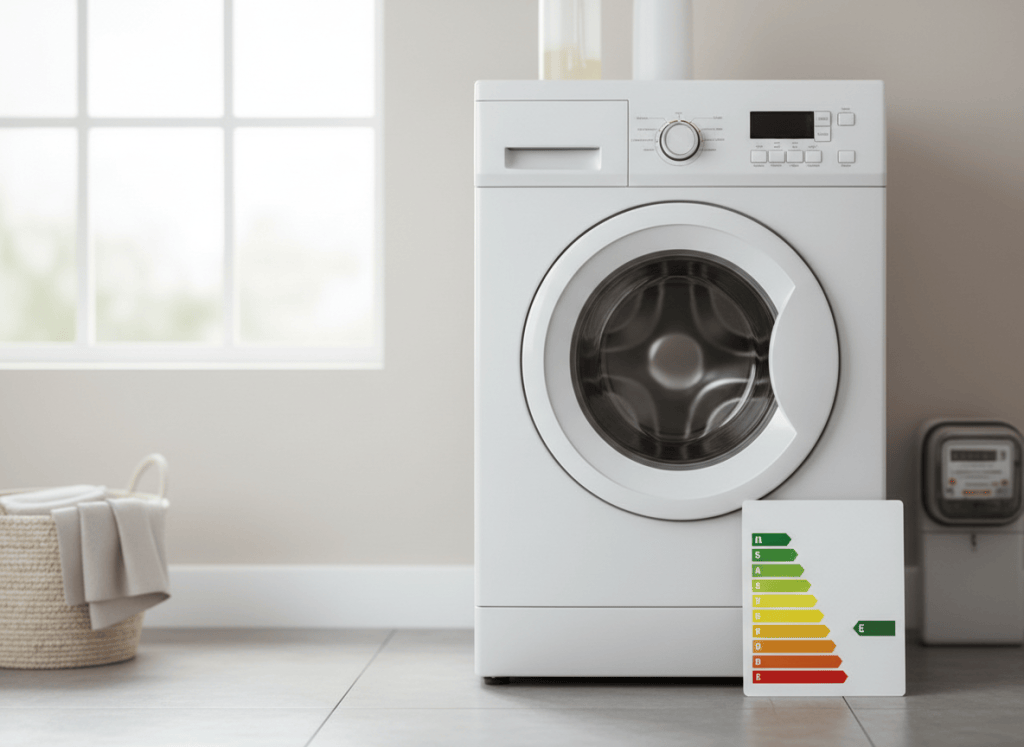 Lavadora en un espacio dedicado al consumo eficiente