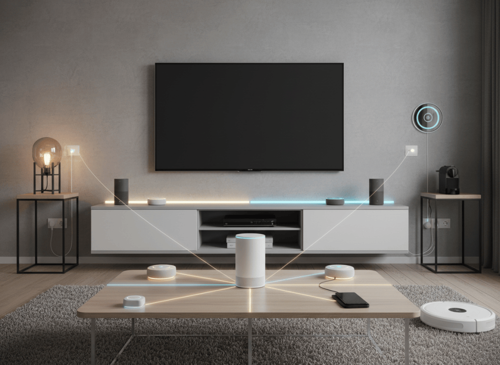 Dispositivos de iluminación conectada en un hogar inteligente