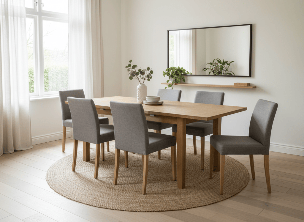 Mesa extensible en un comedor pequeño