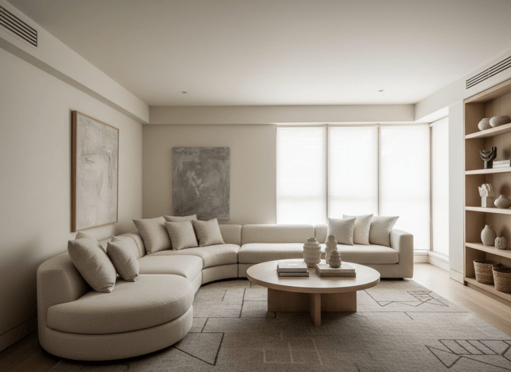 Sofá modular adaptado a un salón irregular
